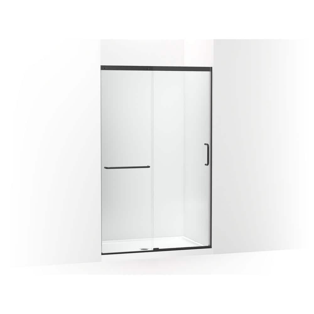 Elate Tall Sliding Shower Door, 75-1/2-In H X 44-1/4 - 47-5/8-In W, With Heavy 5/16-In Thick Crystal Clear Glass
