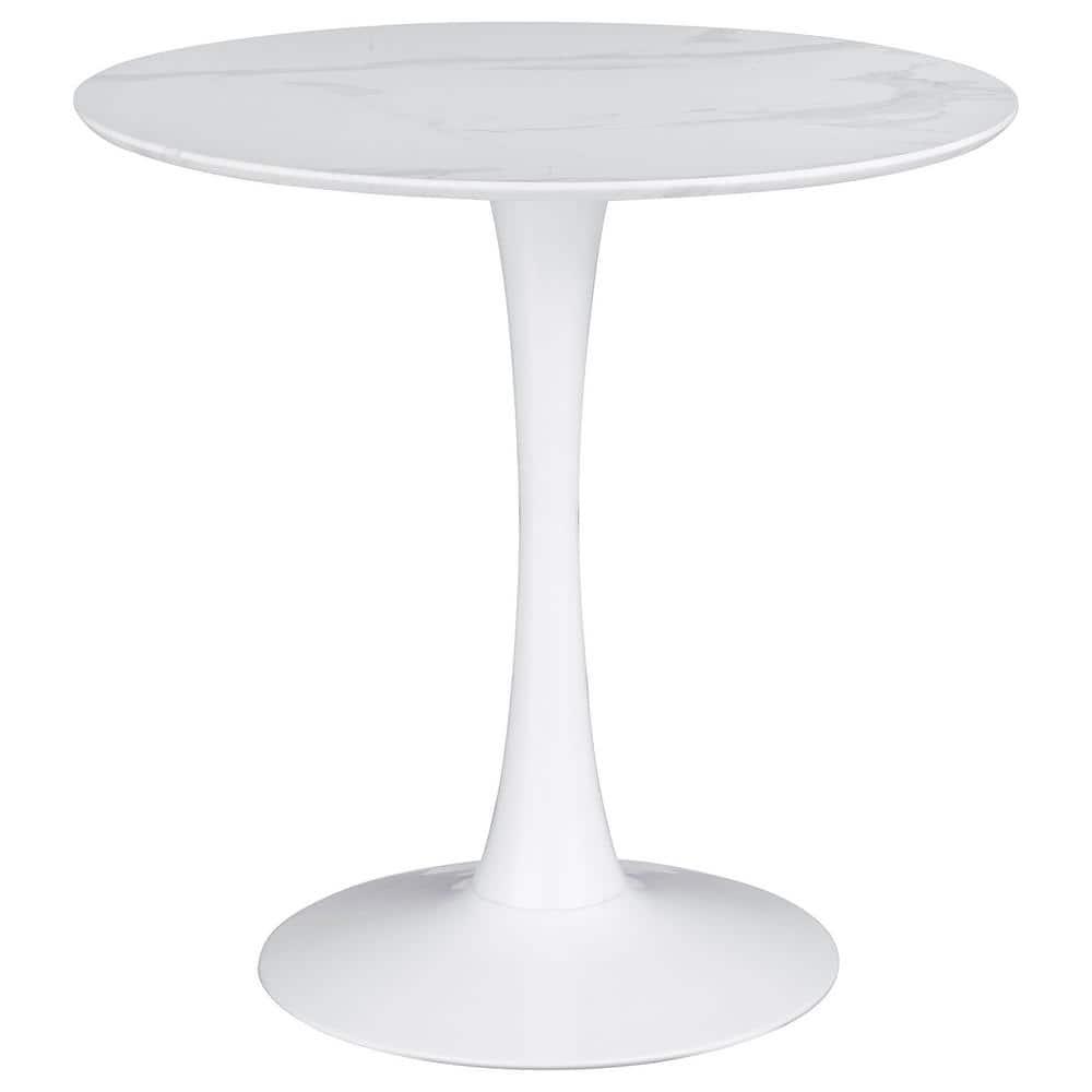 Coaster Company 30" Wooden Round Outdoor Bistro Table with Table, White