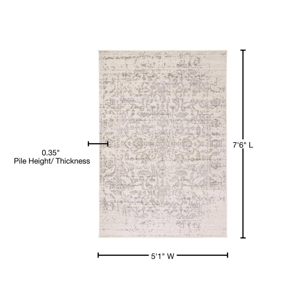 Madison MAD603 Power Loomed Indoor Area Rug - Silver/Ivory - 5'3"x7'6" - Safavieh