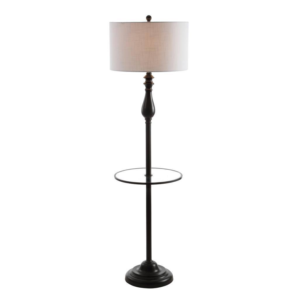 Rephen 60'' Black LED Swing Arm Floor Lamp with USB