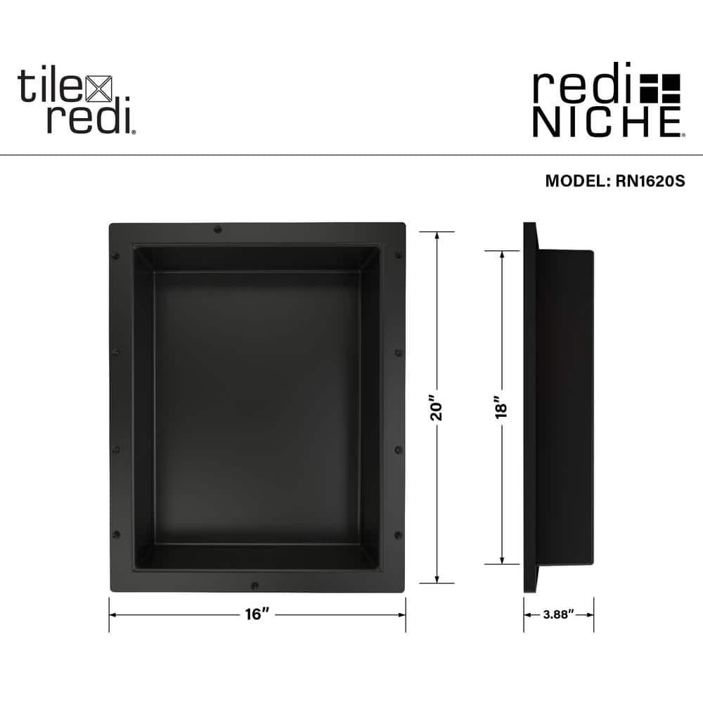 Tile Redi Rn1620s-Bi Redi Niche 16" Pvc Shelf - Tileable