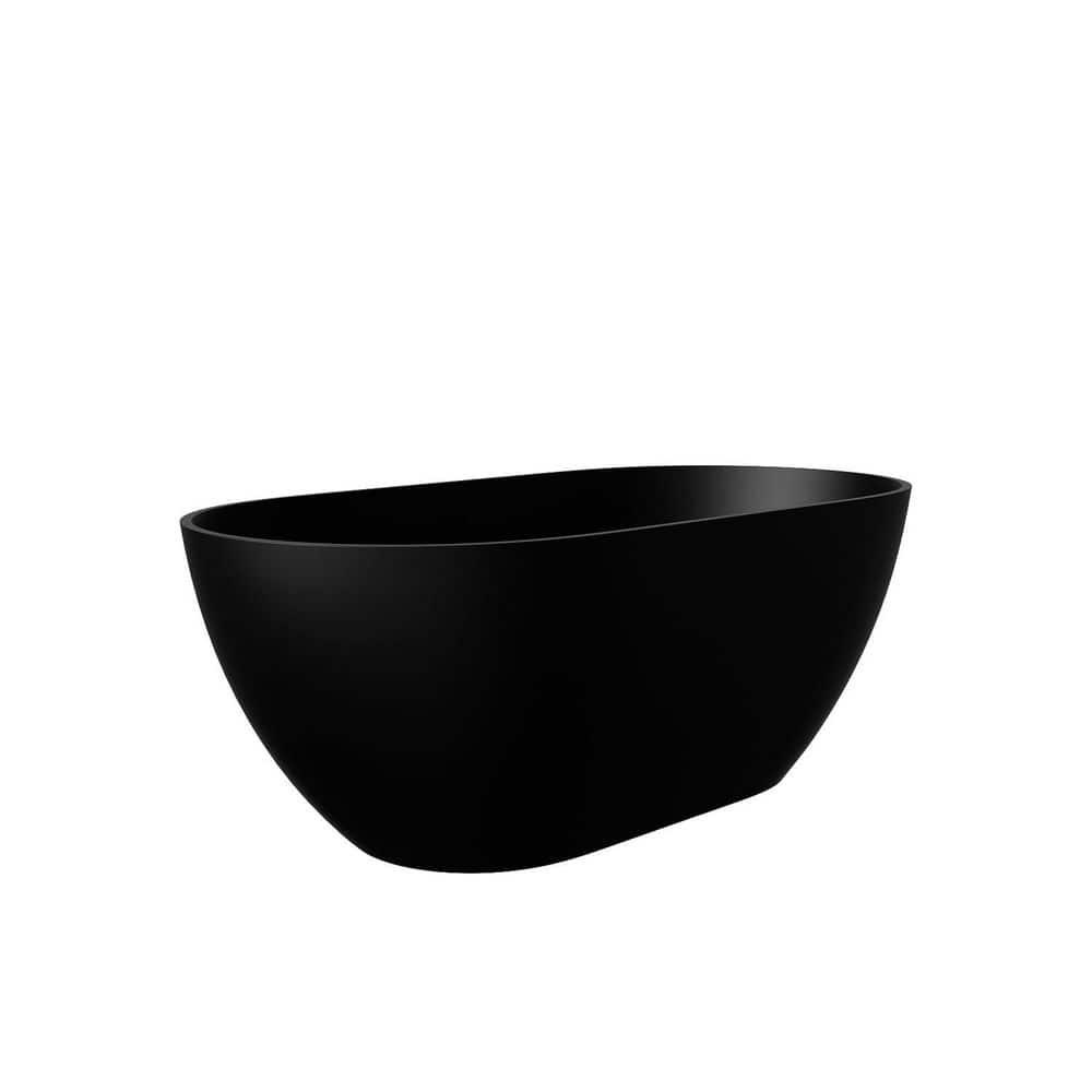 Broadway 59'' x 30'' Freestanding Soaking Solid Surface Bathtub