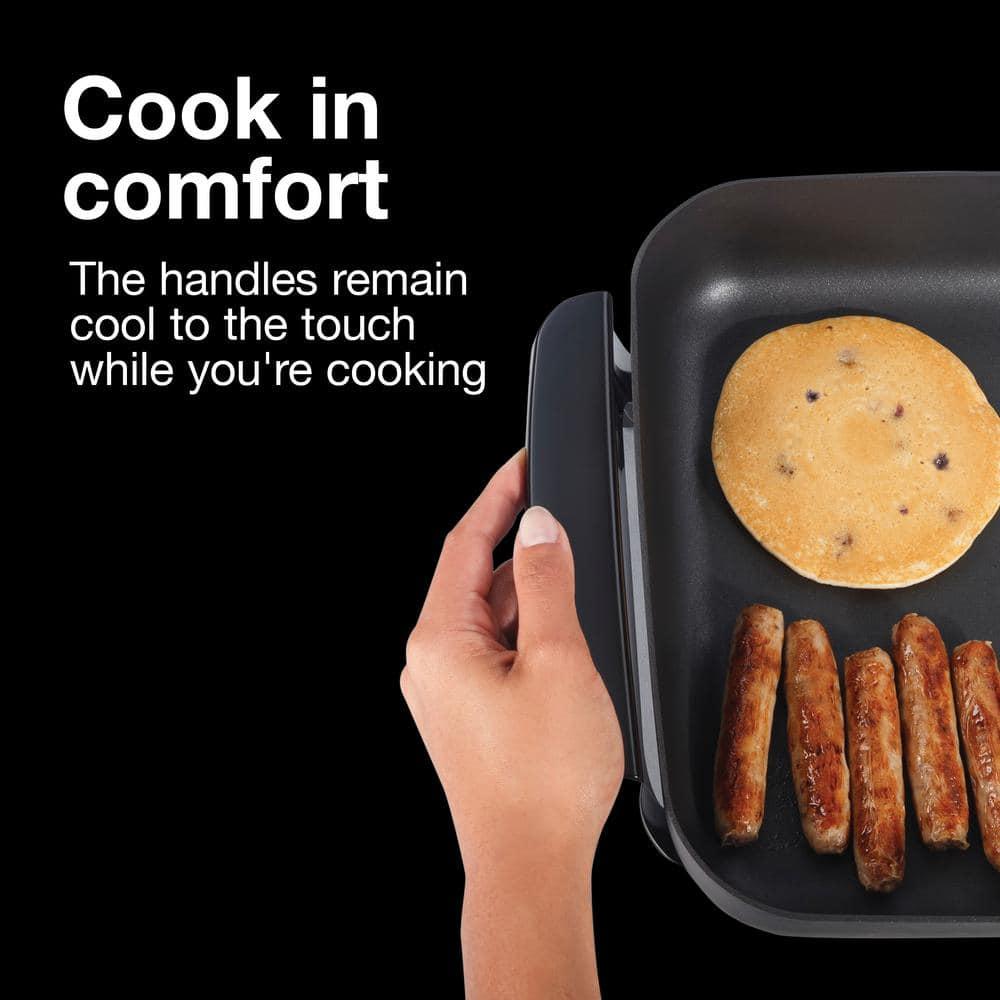 Electric Skillet with Lid, 116 sq. in. Nonstick Cooking Surface for Frying, Sauteing, Simmering and Braising, Adjustable Temp 200° to 400° F, Black (38526PS)