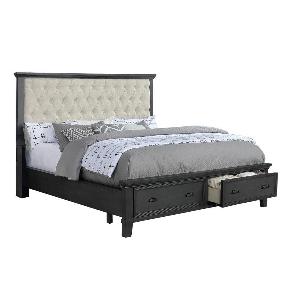 Sandy Platform Eastern King Bed in Cappuccino Wood