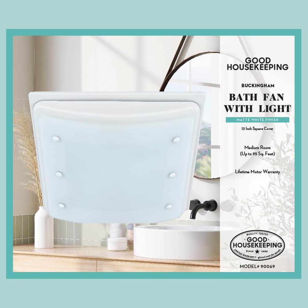 Buckingham 100 CFM 2.0 Sones Decorative Bathroom Ventilation Exhaust Fan with Light & Night-Light