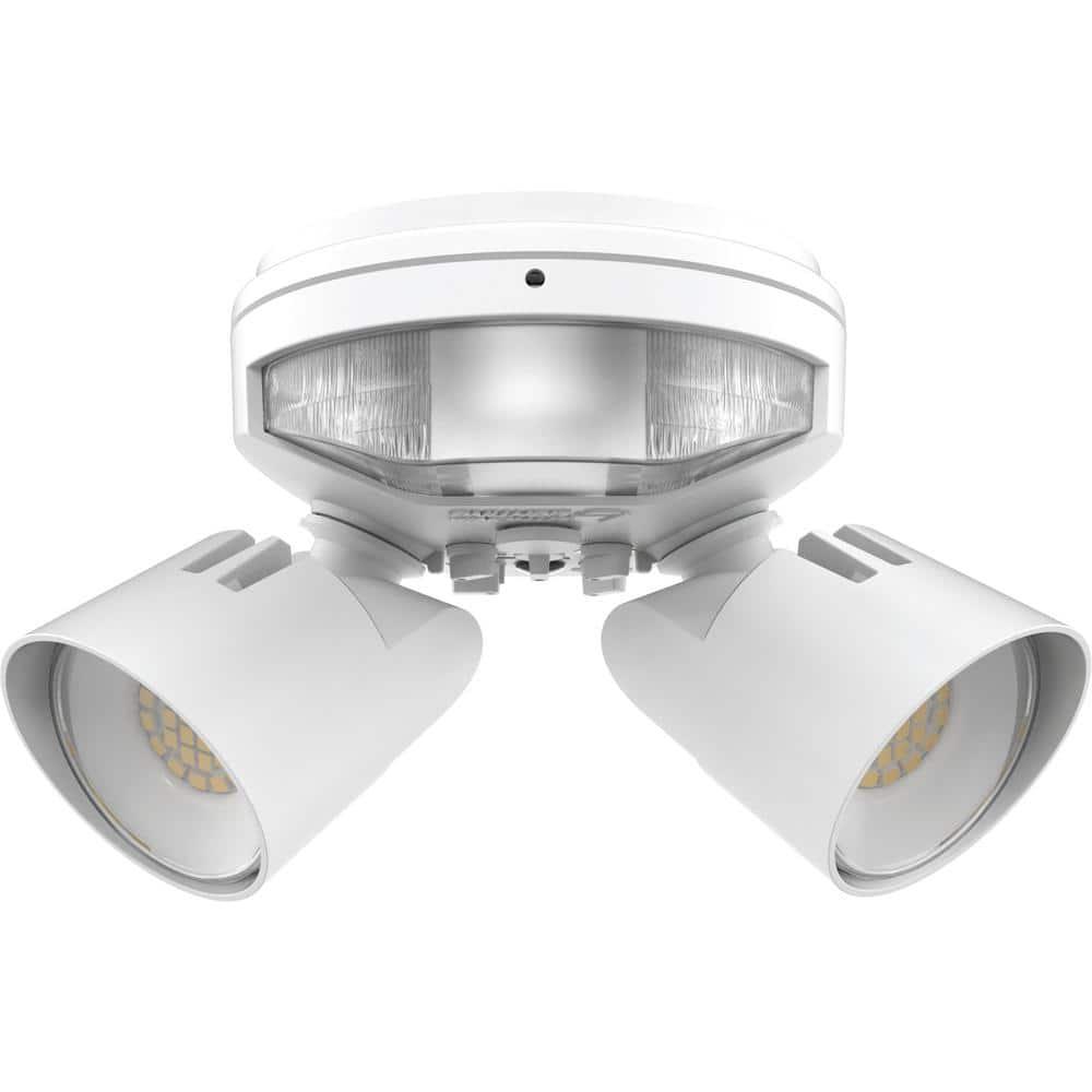 Lithonia Lighting 2 - Head Hardwired Dusk to Dawn Outdoor Security Flood Light with Motion Sensor