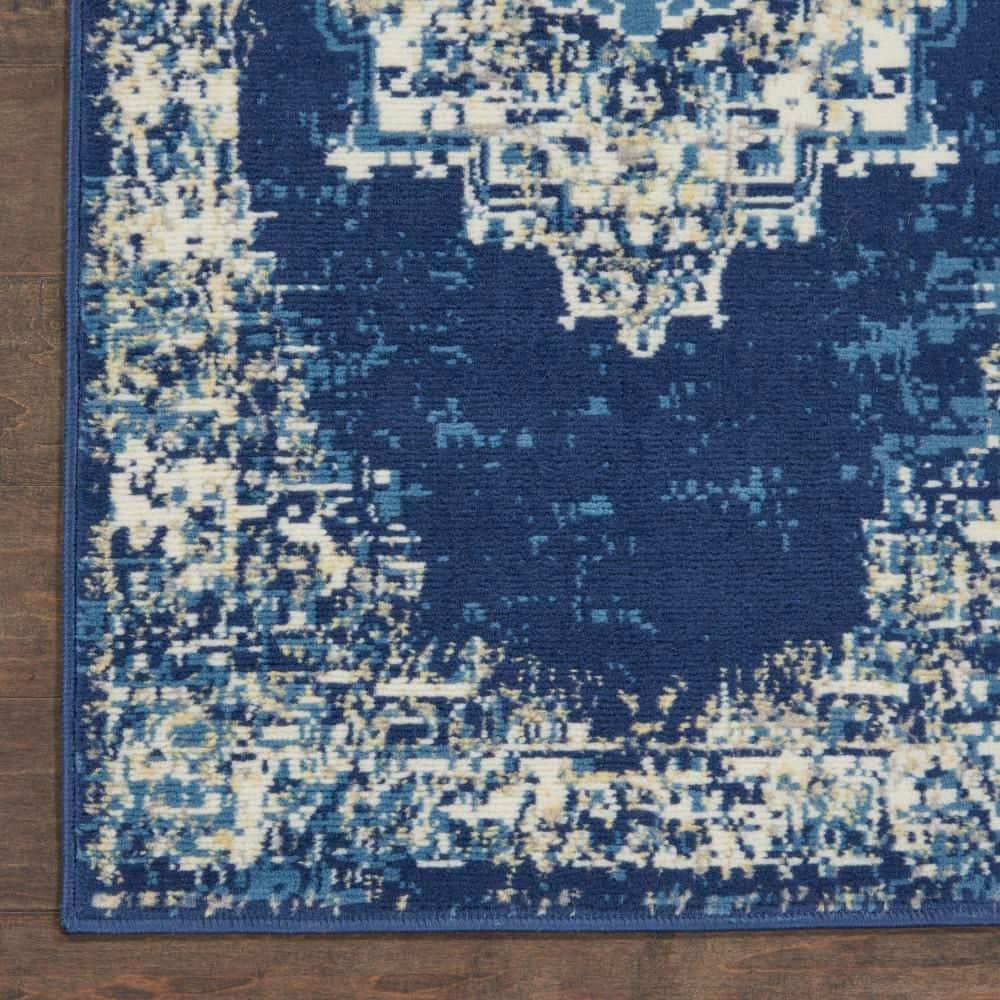 Nourison Grafix GRF14 Indoor only Area Rug - Navy Blue 2' x 4'
