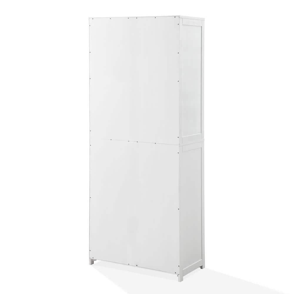 Savannah Tall Pantry White - Crosley: Shaker-Style Doors, 6 Adjustable Shelves, MDF Wood