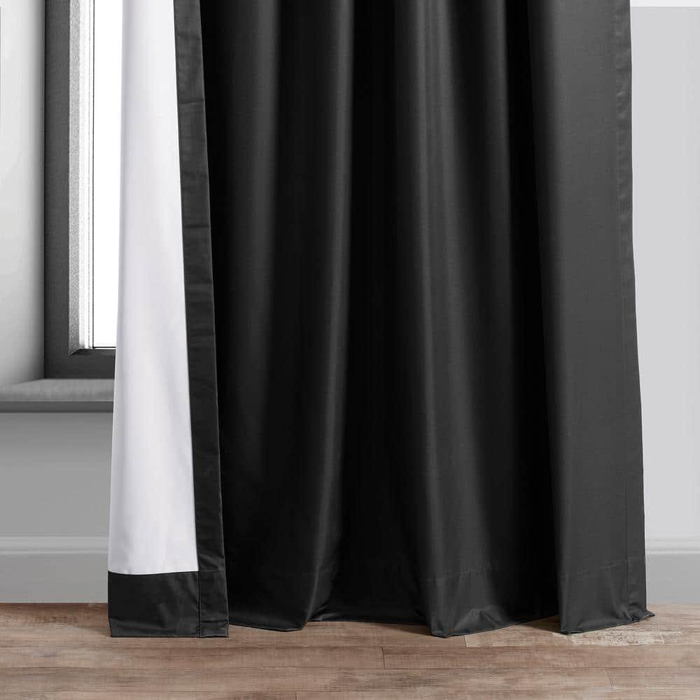 HPD Half Price Drapes Essential Solid Blackout Curtains for Bedroom 84 Inches Long (1 Panel) Thermal Insulated Blackout Curtains for Living Room Rod Pocket Window Curtains, 50W x 84L, Deep Black