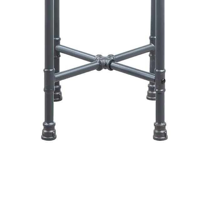 Williston Forge Brantley Industrial 22"Dia Round End Table in Clear & Sandy Gray