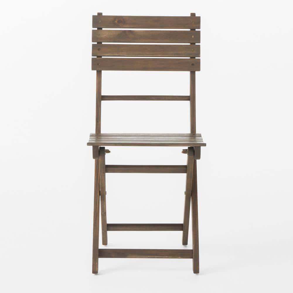 Positano Grey Foldable Wood Outdoor Patio Dining Chair (4-Pack)