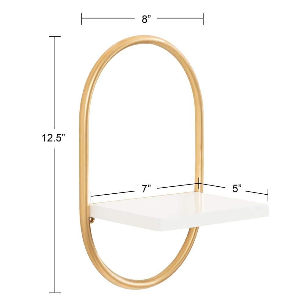 Set of 2 Olav Wall Shelf Set White: Modern Floating Shelves by Kate & Laurel All Things Decor