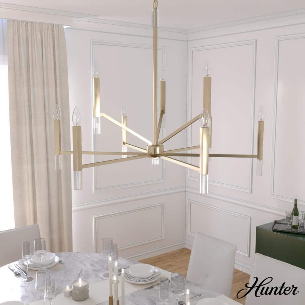 Sunjai 9 Light 2-Tier Sputnik Modern Linear Chandelier