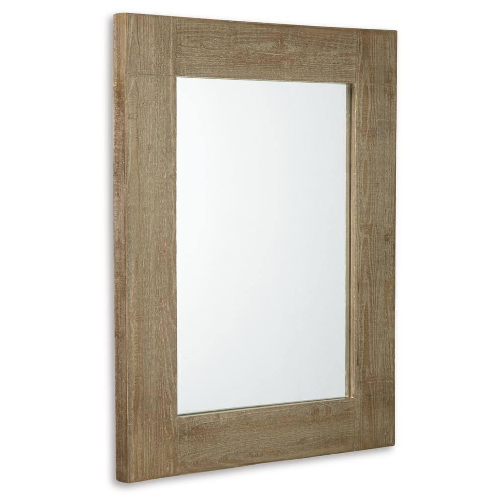 Signature Design by Ashley Casual Waltleigh Accent Mirror  Distressed Brown