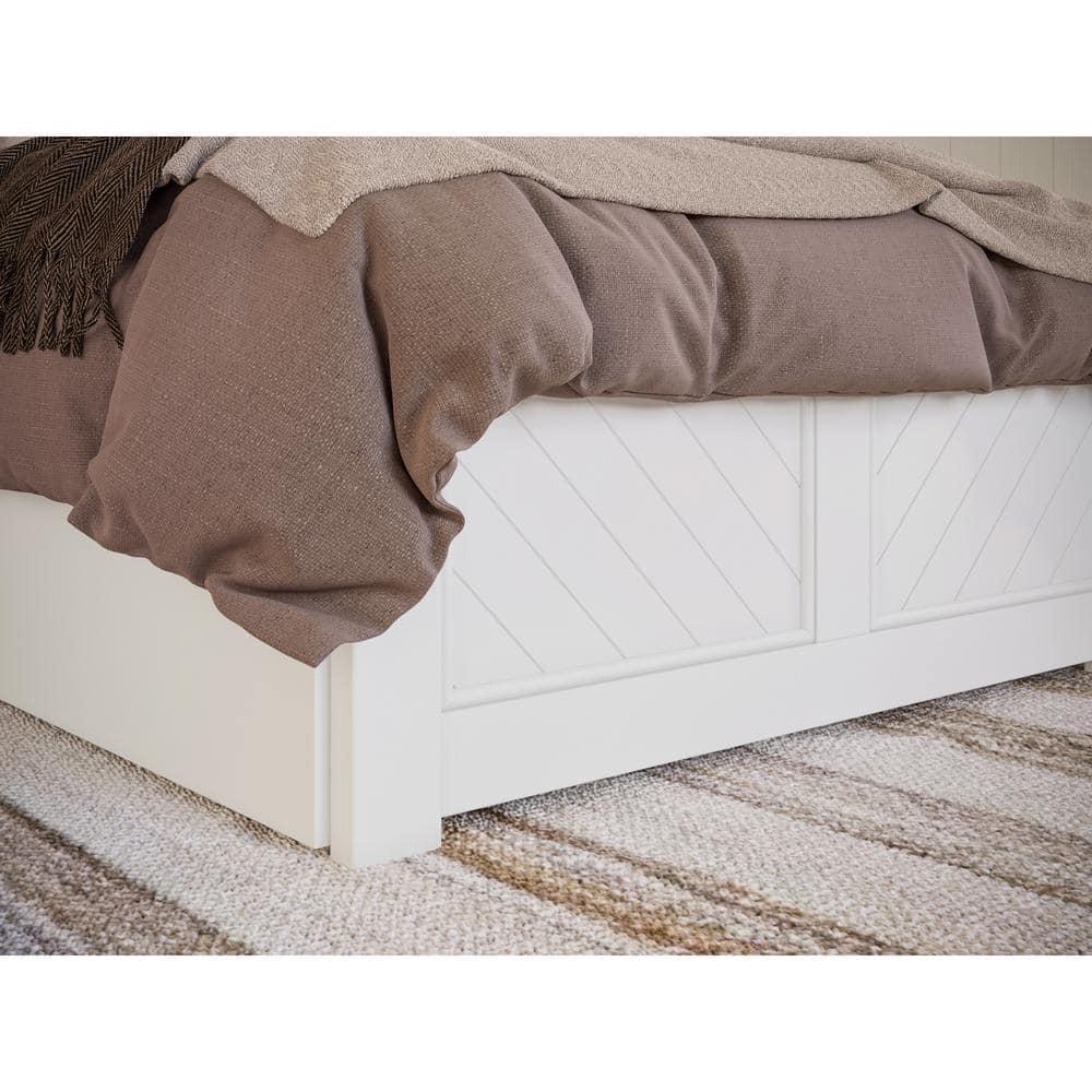 AFI Canyon White Solid Wood Platform Bed with Matching Footboard & Twin XL Trundle, Twin XL