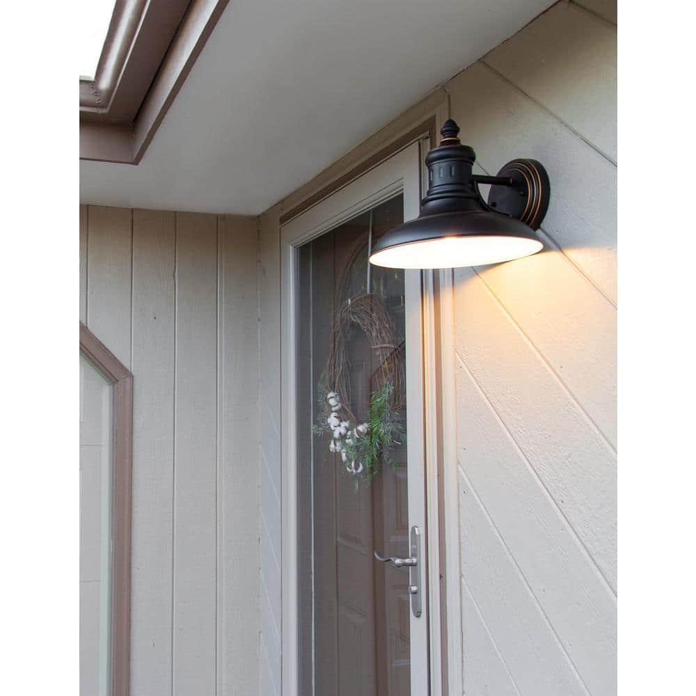 Design House 516732 Monterey Industrial Modern 1-Light Indoor/Outdoor Wall Mount with Metal Shade for Porch Entryway Barn, Oil Rubbed Bronze