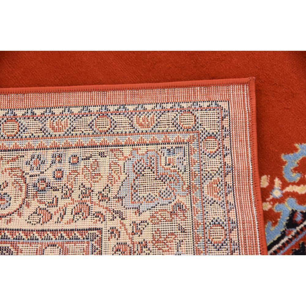 Handmade Terracotta Medallion 7' x 10' Easy Care Rug