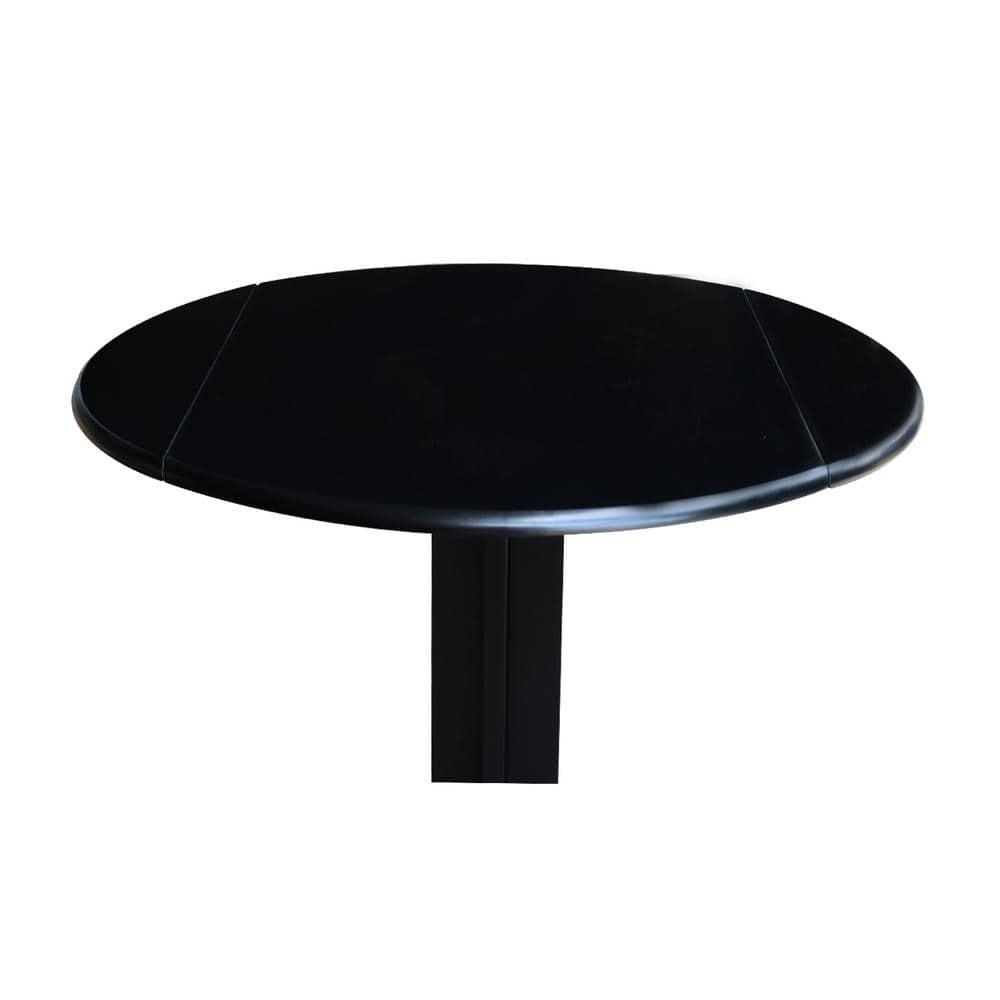 36" Dual Dining Drop Leaf Dining Table Black - International Concepts