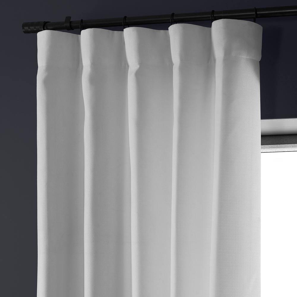 Half Price Drapes Dove White Faux Linen Room Darkening Curtains for Bedroom(1 Panel),50W X 120L