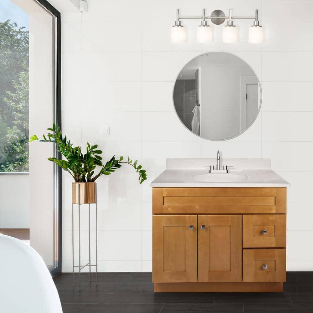 Brookings 37" Solid Wood Vanity in Birch with Marble Top Fully Assembled