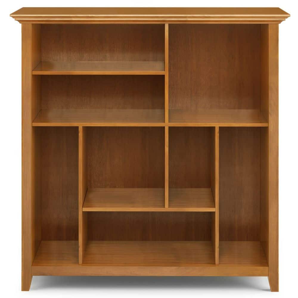 Simpli Home Amherst 44"W Solid Wood Multi Cube Bookcase with 8 Different Sized Storage Cubbies