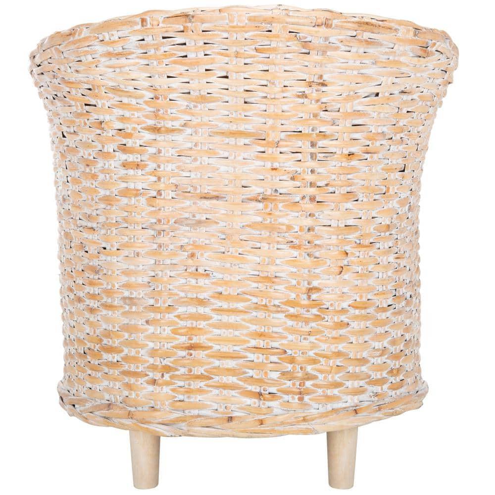 Omni Barrel Chair - FOX6501 - White/White Washed - Safavieh
