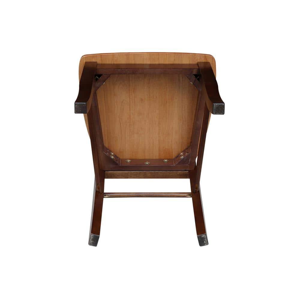 International Concepts Set of 2 Madrid Ladderback Chairs Cinnamon/Espresso: Hardwood Frame, Spot Clean, No Arms