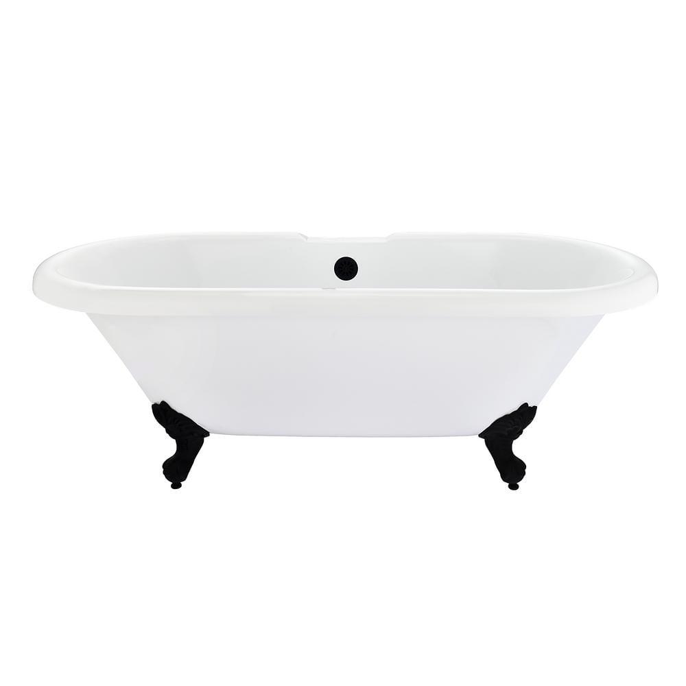 Altair 52167-BAT-GR-BB Kerta 66.9'' x 29.1'' Freestanding Soaking Acrylic Bathtub