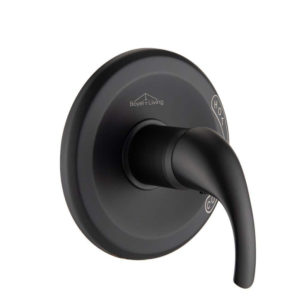 Single Function Pressure Balance Valve with Single Handle Trim Kit in Matte Black