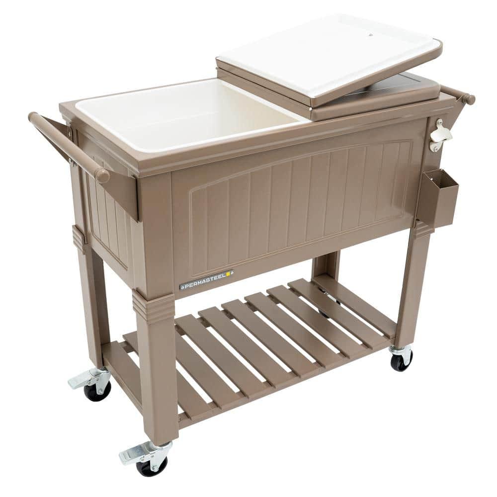 Permasteel 80 Qt. Furniture Style Rolling Patio Cooler