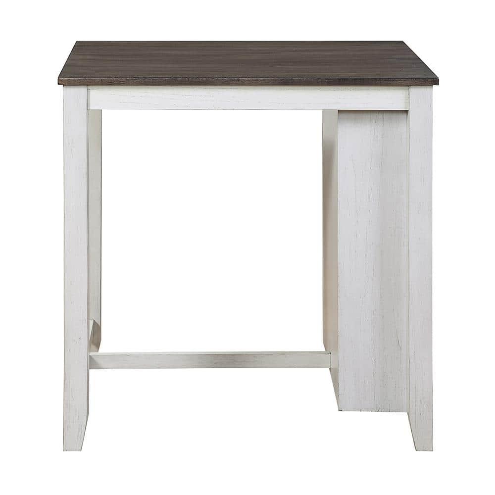 NicBex 3 Piece Dining Table Set witH USB Ports & Side Storage Modern Kitchen Side Table with Upholstered Side Chairs for Dining Room, White