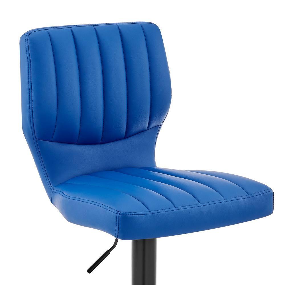 Bardot Adjustable Barstool with Faux Leather and Metal Finish - Armen Living