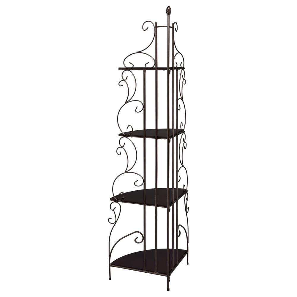 Coaster 4 Shelves Traditional Metal Corner Bookcase in Copper