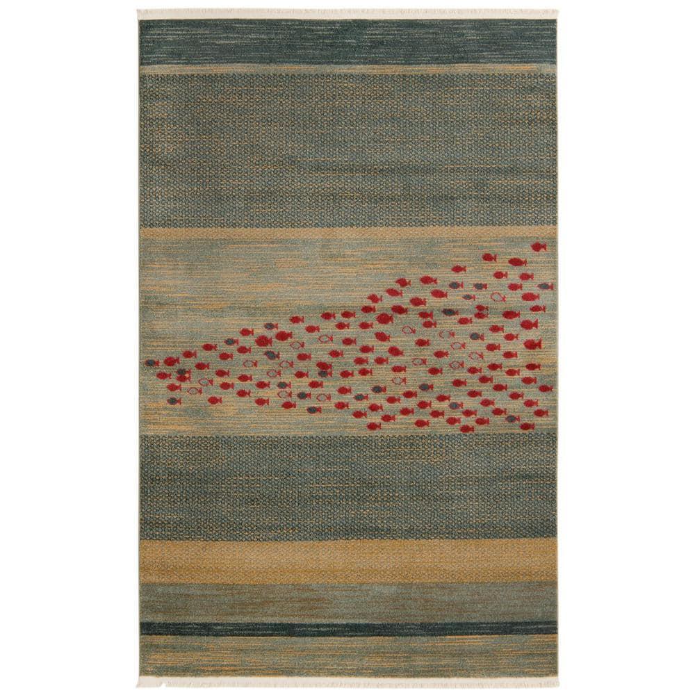Unique Loom Fars Collection Area Rug - Jordan (5' 1" x 8' Rectangle Blue/Light Blue)