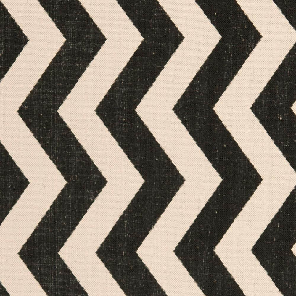 Courtyard Black/Beige 9 ft. x 12 ft. Geometric Indoor/Outdoor Patio  Area Rug