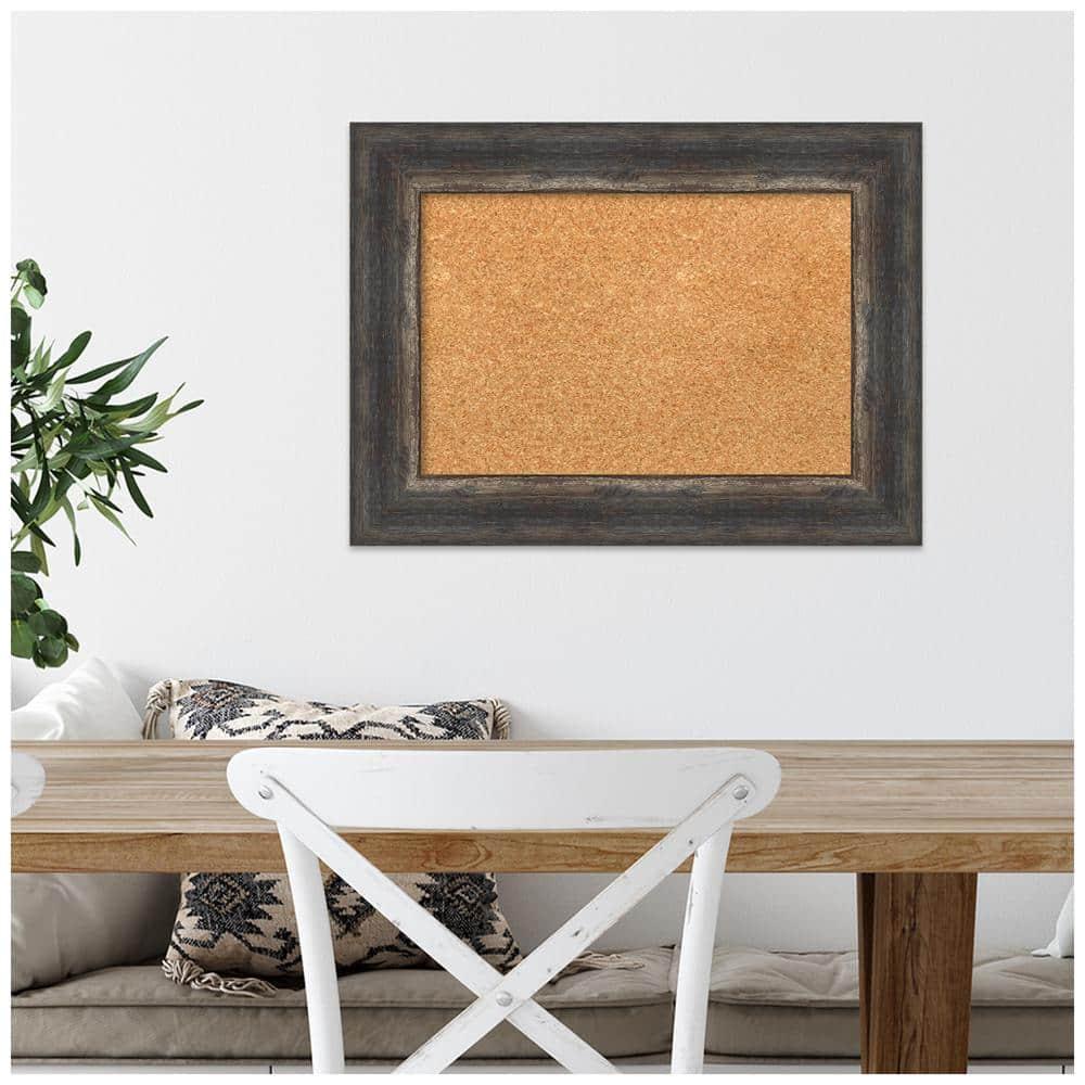 Amanti Art Natural Cork Board Framed Bark Rustic Char Bulletin Board 23 in. x 17 in.