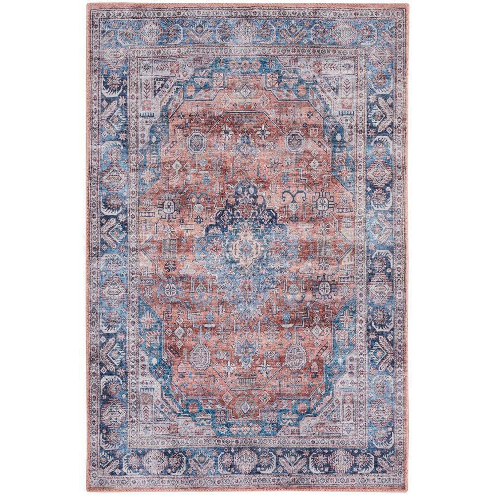 Nourison Washable Brilliance 4' x 6' Blue/Multi Vintage Indoor Rug