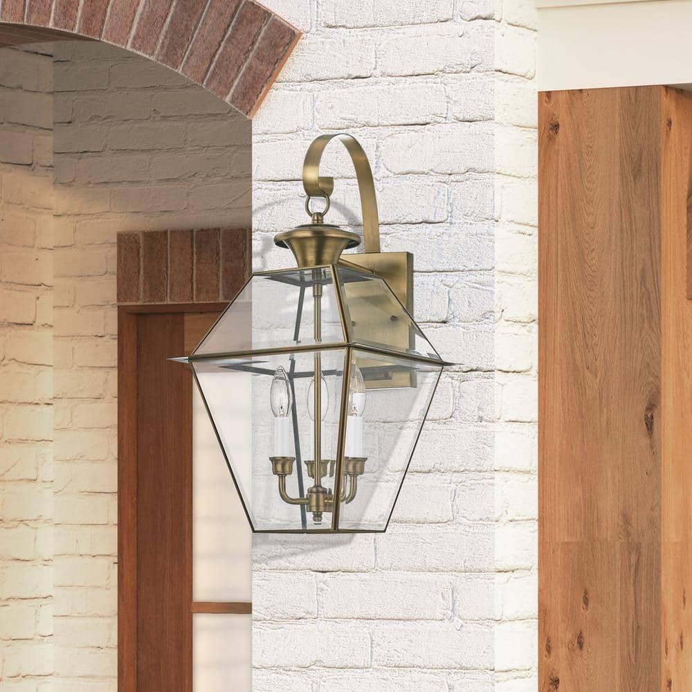 Livex Lighting Westover 3 - Light Wall Light in  Antique Brass