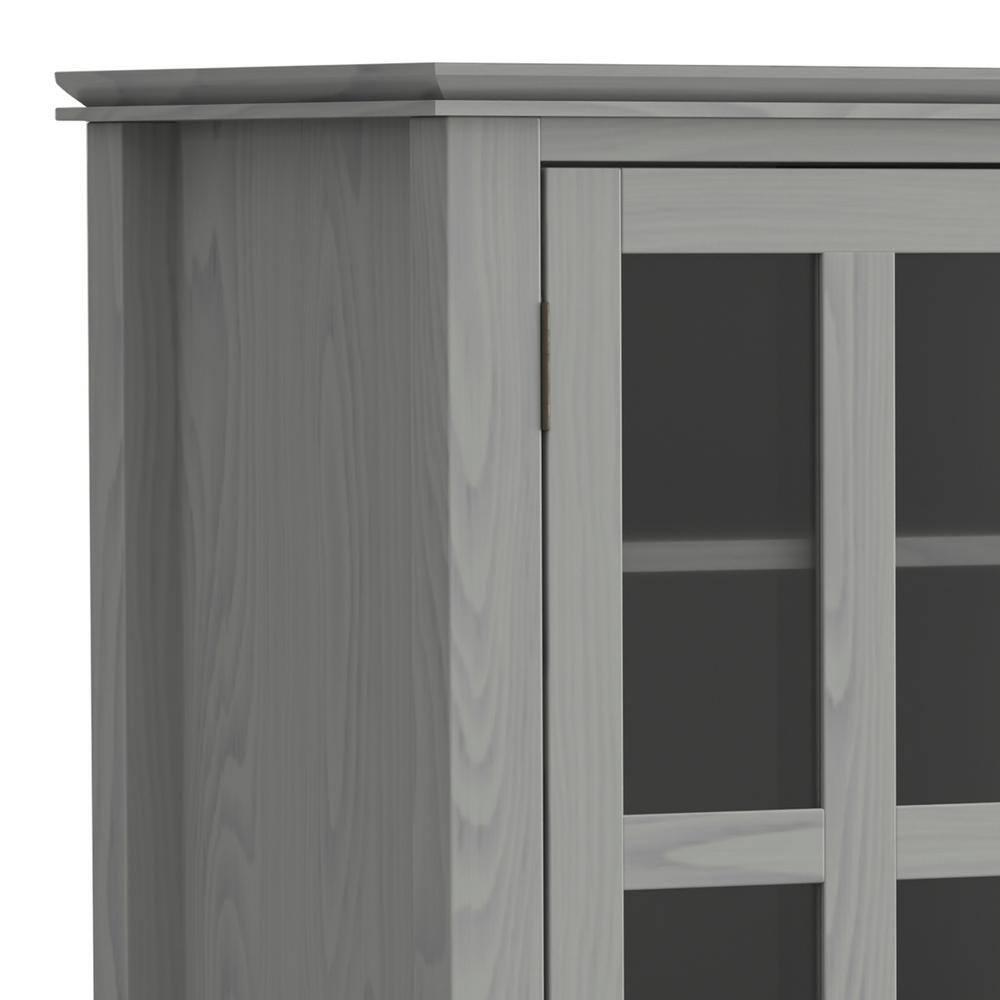 Simpli Home Artisan Solid Wood TV Media Stand in Fog Gray
