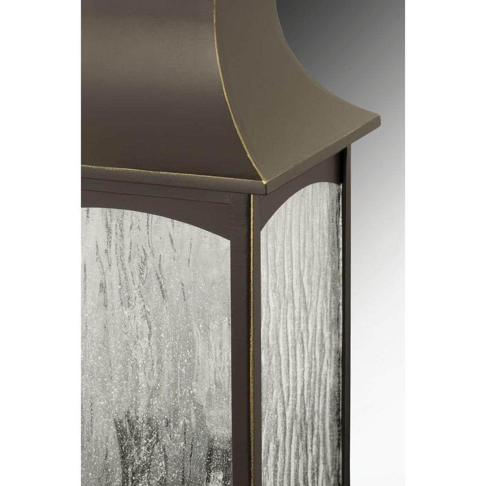 Progress Lighting Maison 1-Light Outdoor Wall Lantern in Oil Rubbed Bronze with Clear Water Seeded Glass