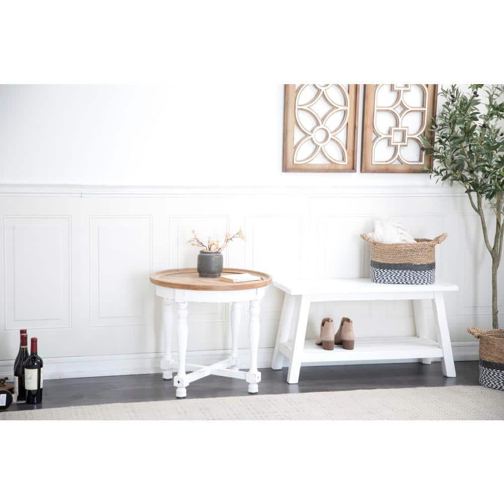 Country Cottage Wood Accent Table White - Olivia & May