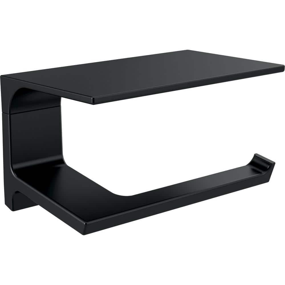 Delta Pivotal Tissue Holder with Shelf, Matte Black