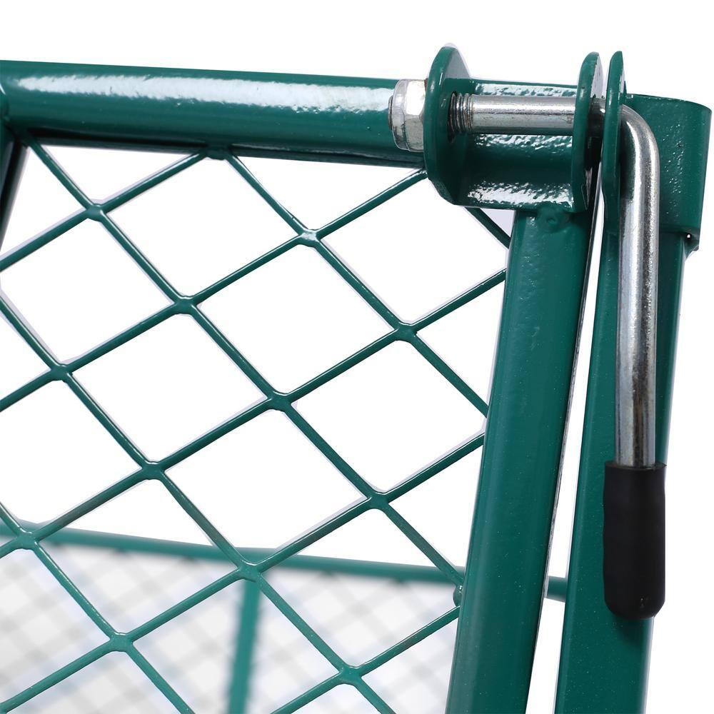 Steel Garden Cart with Steel Mesh Removable Sides, 550 lb Capacity Heavy Duty Yard Cart, 3 cu ft Foldable Metal Wagon for Garden, Green