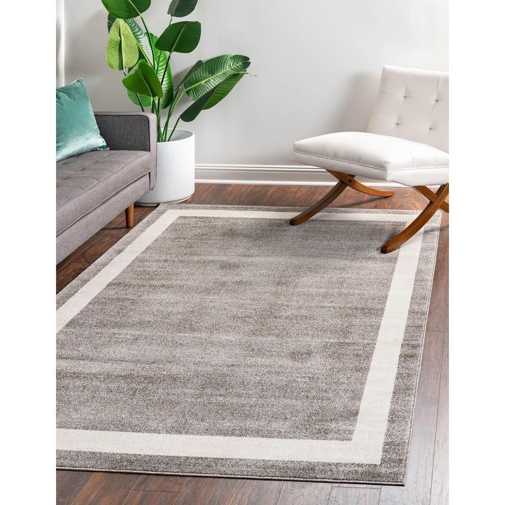 Unique Loom Del Mar Collection Area Rug - Maria (3' 1" x 5' 3" Rectangle Gray/Ivory)