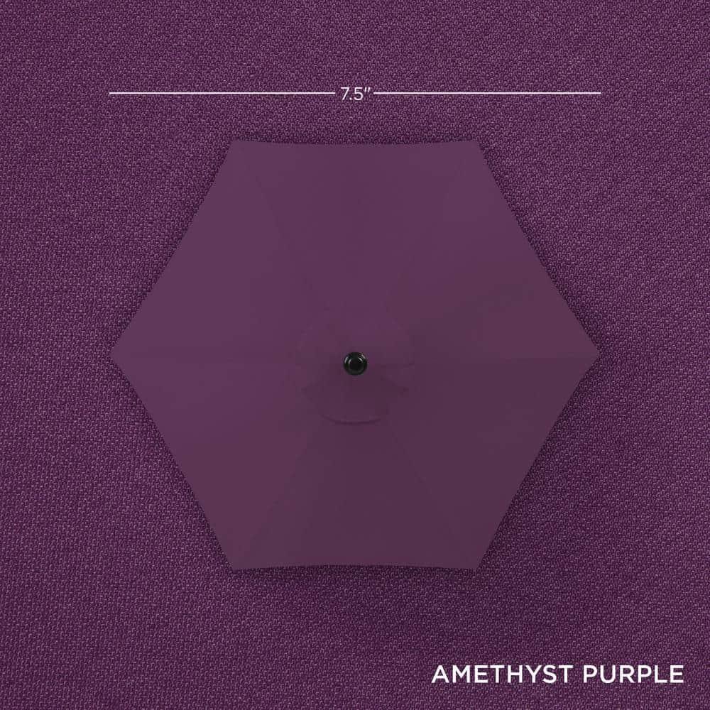 Best Choice Products 7.5ft Heavy-Duty Outdoor Market Patio Umbrella w/ Push Button Tilt, Easy Crank - Amethyst Purple