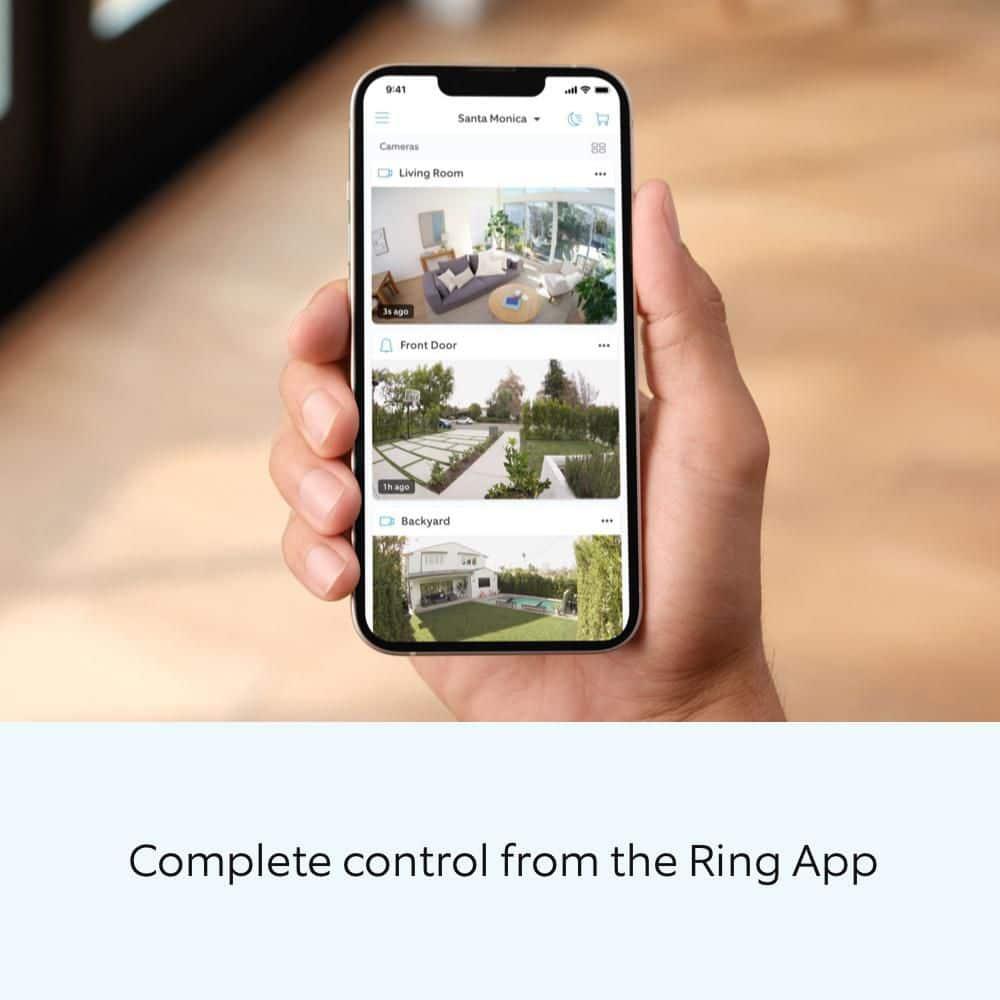 Ring Floodlight Cam Wired Plus Security Camera - Black: Wi-Fi, Motion Detection