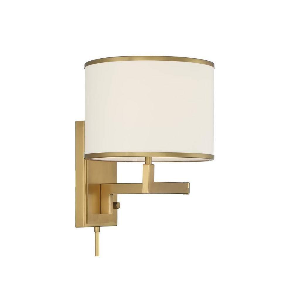 Crystorama Lighting Madison 1 - Light Swing Arm Lamp in  Aged Brass