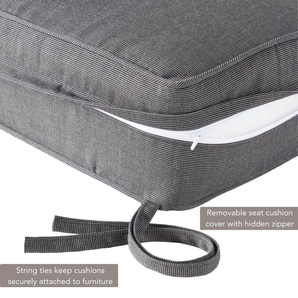 Sunbrella 2-Piece Outdoor Deep Seat Cushion Set in Canvas Coal