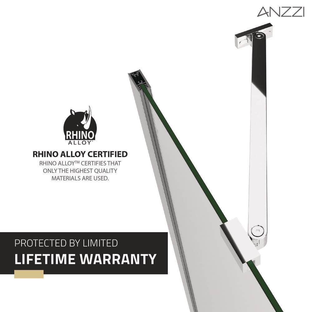 Anzzi 33.3” W x 72” H Frameless Shower Door