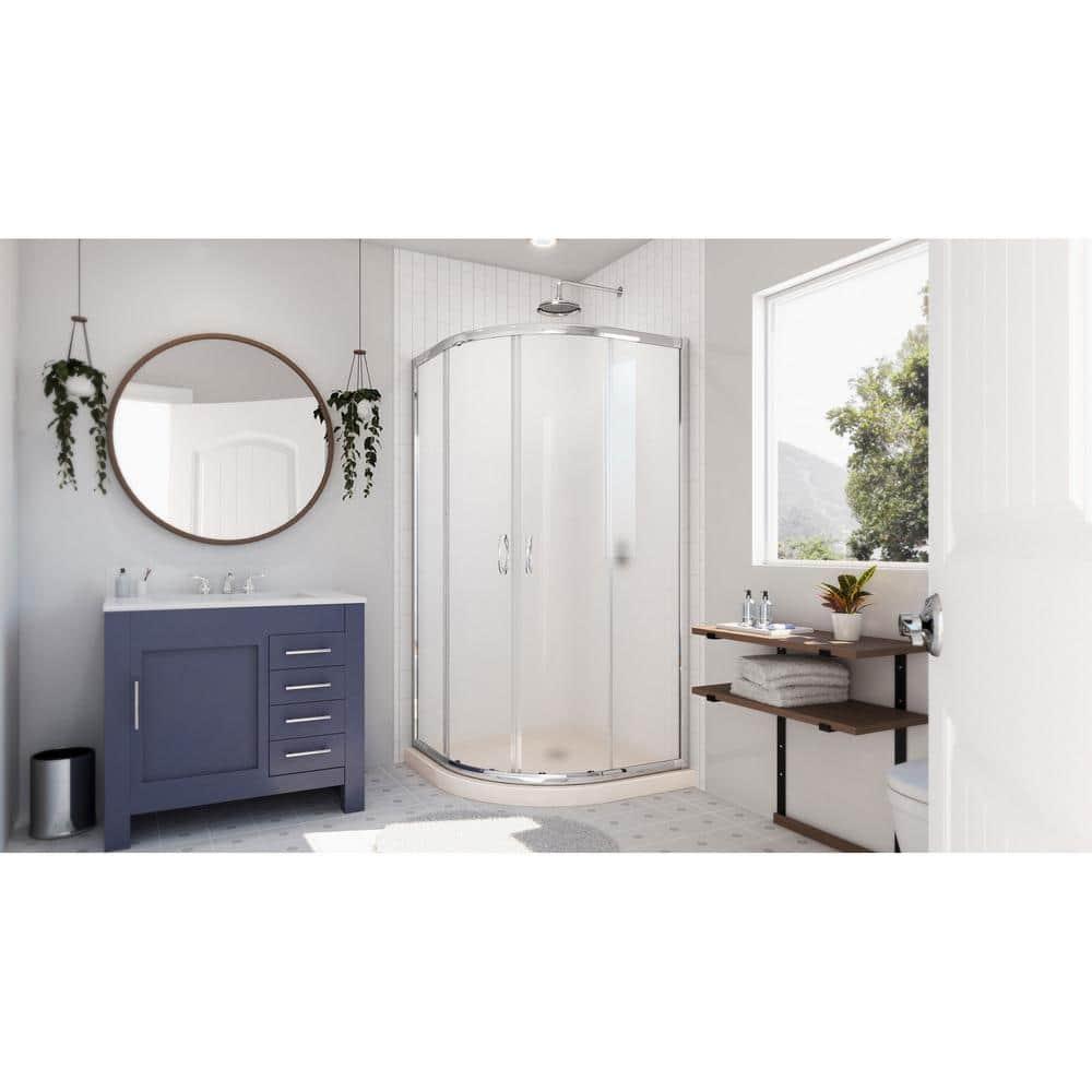 Prime 38" x 74.75" Rectangle Sliding Shower Enclosure with Base Included